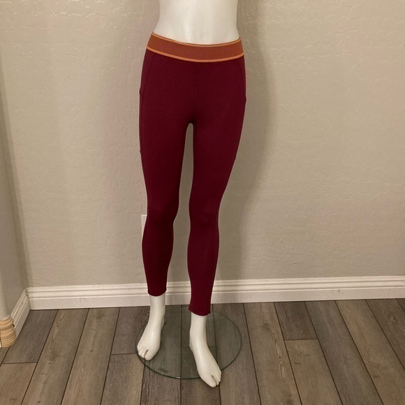 Free People Pants - Free People Movement Maroon Side Pocket Leggings Medium